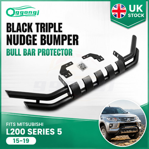 Black triple nudge bumper - nudge, bull